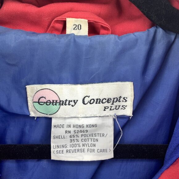 Vtg Country Concepts Plus 20 Jacket Windbreaker Grunge Indie Nautical 90’s Blue - Picture 4 of 7